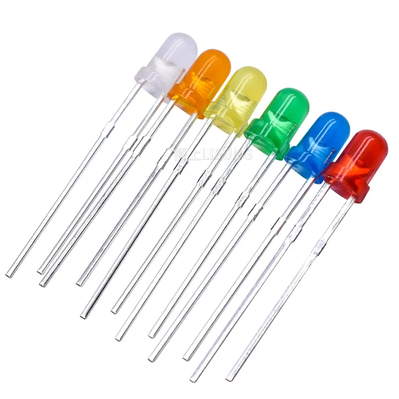 

1000Pcs/bag 3mm SMD LED Diode Dip Single Flash 1.5HZ Color Lens Diffuse White Red Yellow Orange Blue Green Led Dip Diodes