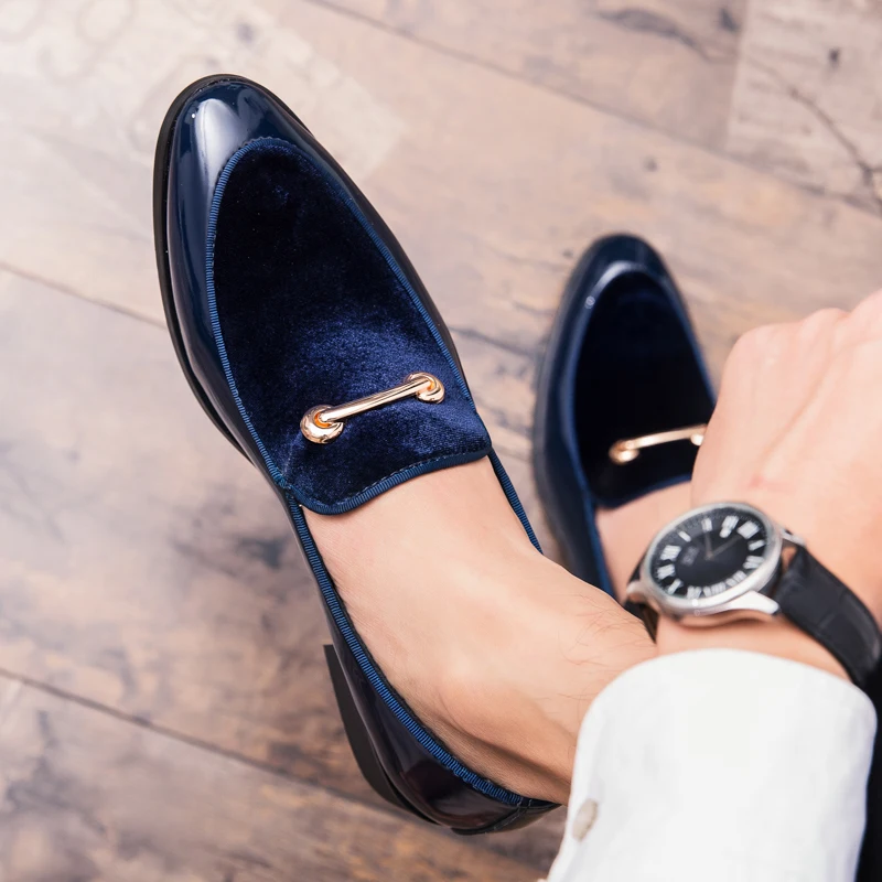 New Men Dress Shoes Shadow Patent Leather Luxury Fashion Groom Wedding Shoes Men Luxury italian style Oxford Big Size 48