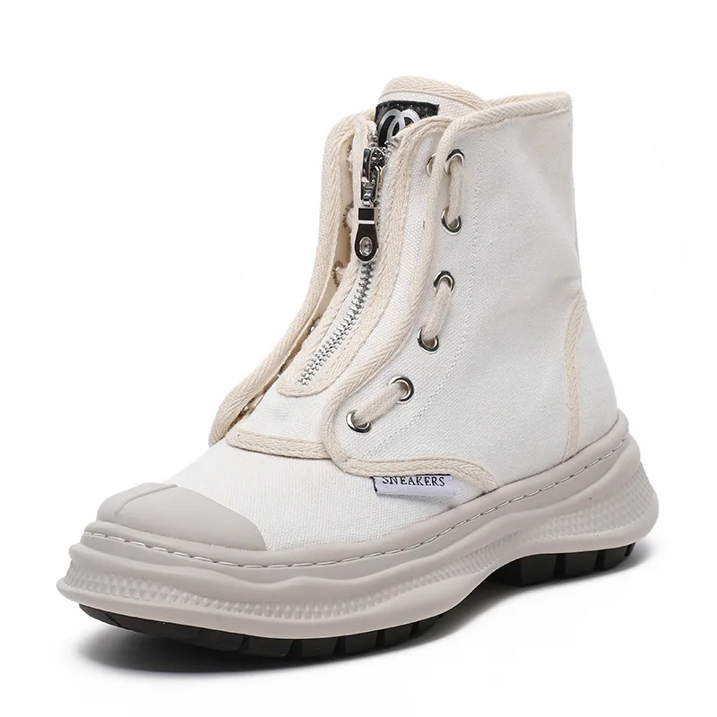 Platform High-Top Canvas Women Shoes Casual Korean Style Personalized Student Lace Up Fashion Outdoor Women Sneakers Size 35-40