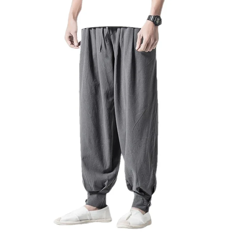 Traditional Chinese Bottoms Cotton Linen Buddha Shaolin Monk Kung Fu Pants Men Summer Monk Pants Buddhist Zen Lay Trousers