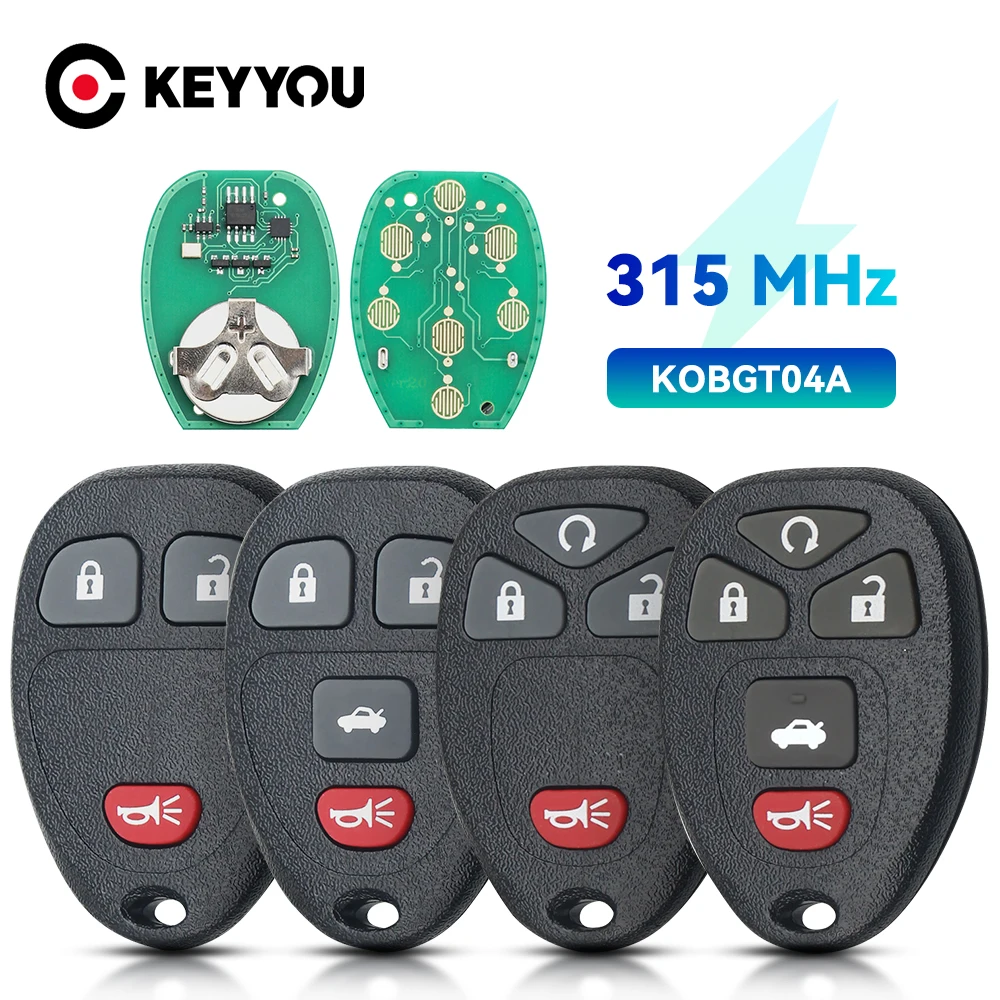 

KEYYOU Remote Control Car Key Fob 5 Buttons 315Mhz For Chevrolet Pontiac G5 G6 Saturn Aura 2008 2009 For Buick KOBGT04A Key