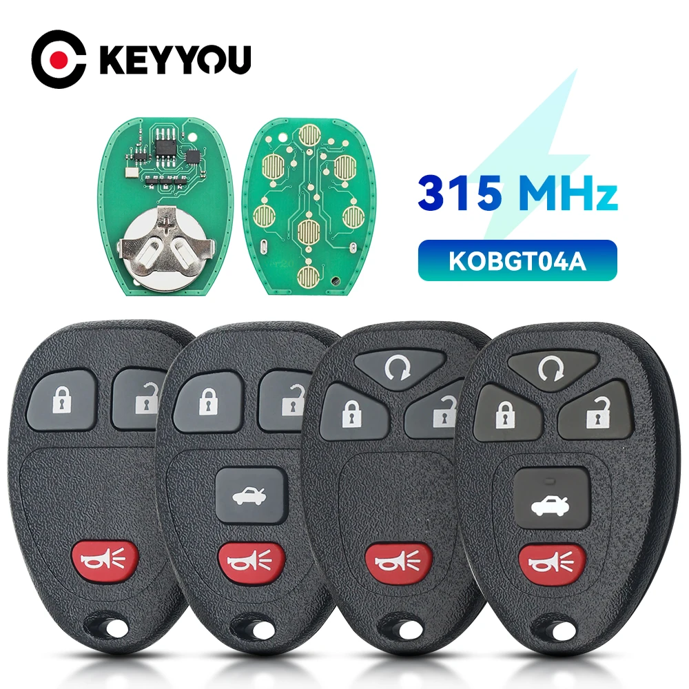 Пульт дистанционного управления KEYYOU, брелок для автомобильного ключа с 5 кнопками 315 МГц для Chevrolet Pontiac G5 G6 Saturn Aura 2008 2009 для ключа Buick KOBGT04A