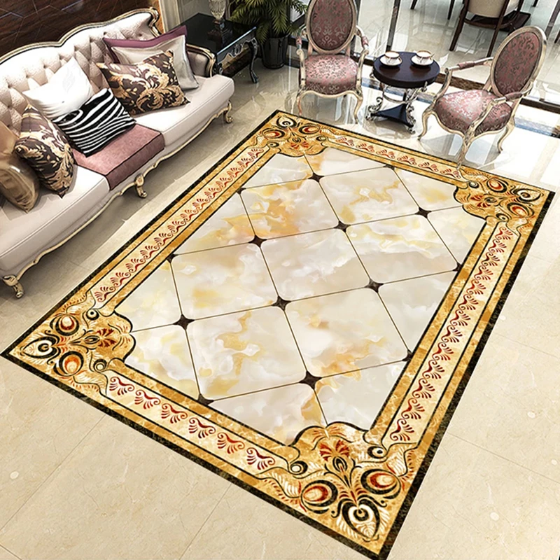 Pvc Auto-adesivo Mármore Floor Wallpaper Impermeável Flooring Tile Sticker Living Room Decor Hotel de Luxo Estilo Europeu