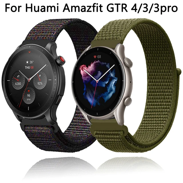 Correas de nylon a rayas para Amazfit GTR 4