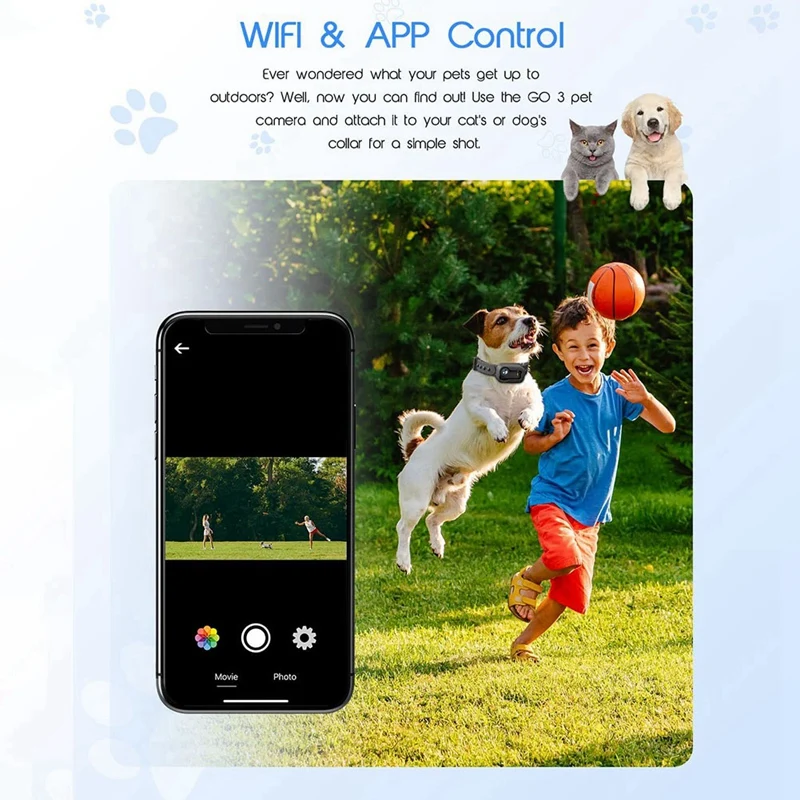 4K 30Hz Pet Collar Camera, Animal Vlog Camera Mini Action Camera For Video Records Dog Collar Camera 6