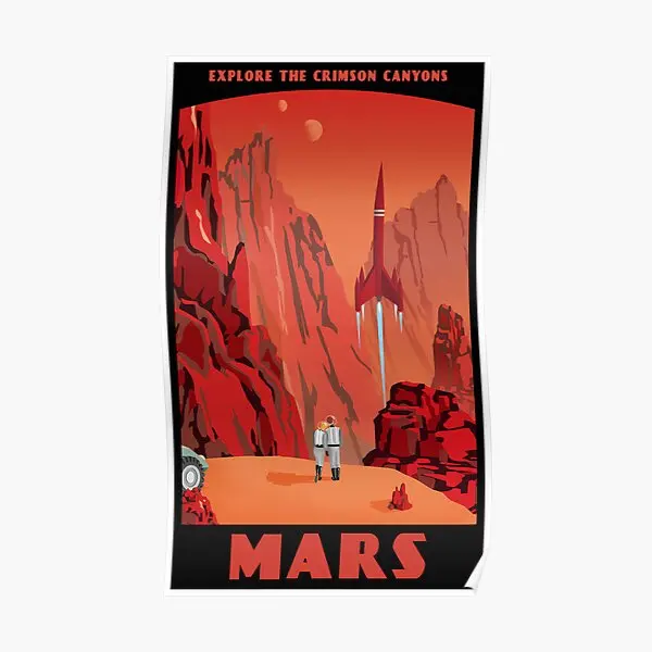 

Mars Travel Poster Mural Funny Decoration Wall Vintage Modern Painting Picture Room Art Home Print Decor No Frame