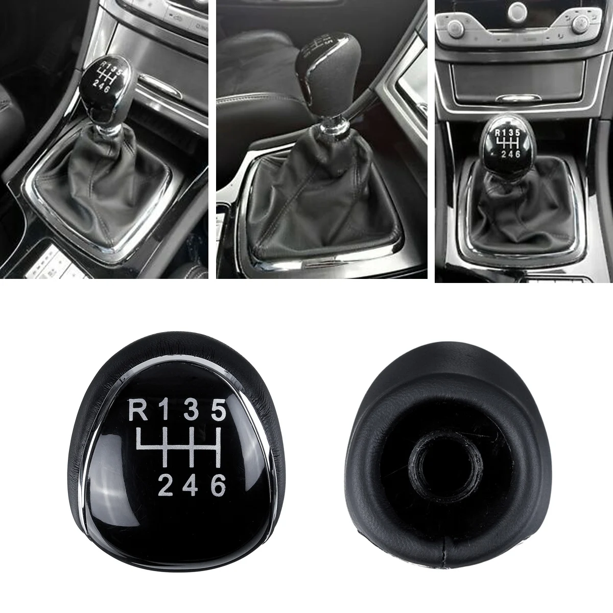 5/6 Speed Gear Stick Knob Head Lever leather Car Adapter Replacement for Ford Mondeo IV Focus MK2 MK3 C-MAX Kuga Car Accessories