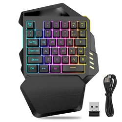 Wireless RGB One - Handed Gaming Keyboard with 35 Keys (Black)