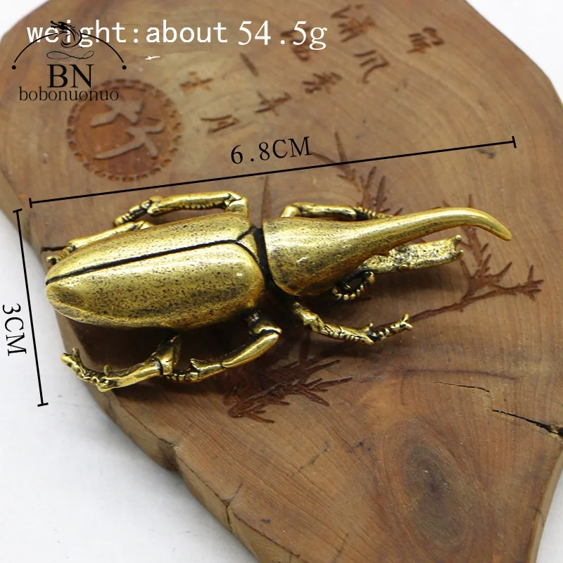 Antique Bronze Beetles Miniature Figurine Small Desk Decorations Vintage Copper Insect Tea Pets Ornament Home Decor Accessories animal ornaments