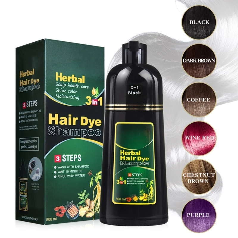 HairNourishingShampooDyeforWhiteGrayHairCoverageEasytoUse