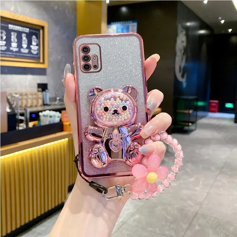 TOUCASACHOICE Cover per Motorola Moto P40, [Serie di Gatto e Ape] Stile Animale PU Flip Case Portafoglio in Pelle Wallet Magnetica con Slot per Schede Protettiva Cover (Blu