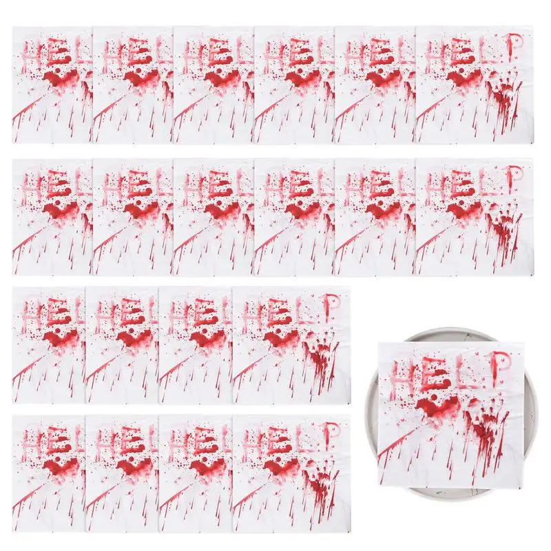 

Halloween Paper Napkins HELP Printed Dinner Paper Party Napkins Spooky 2 Layers Paper Napkins Decorative Trick Or Treat Napkins
