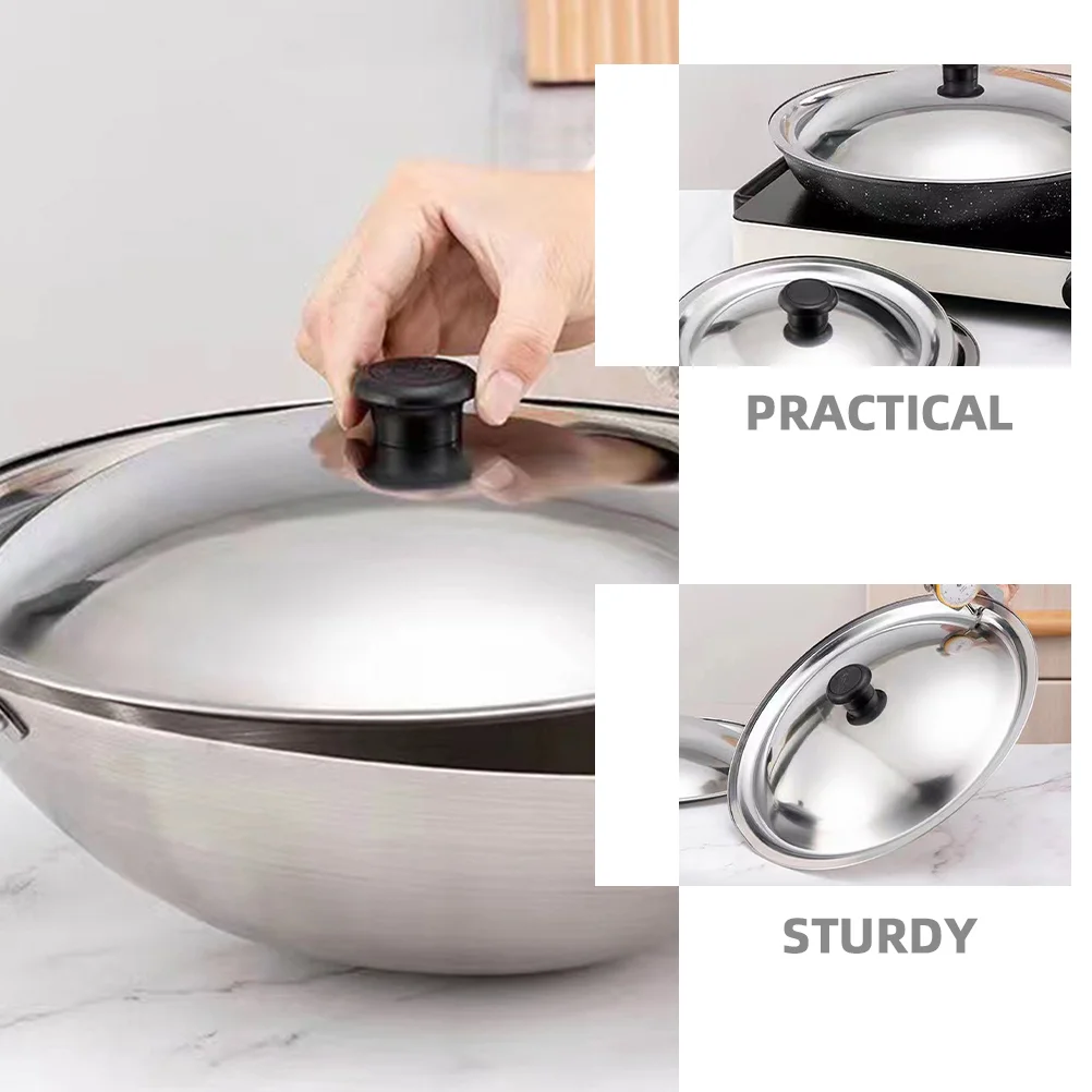 

Universal Lid for Pot Pan Skillet Stainless Steel Skillet Lid Replacement Pot Lid with Bakelite Knob (275cm)