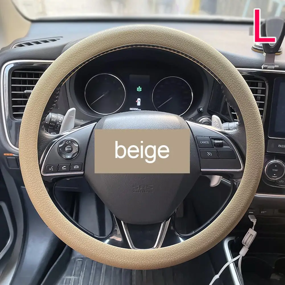 Universal Silicone Steering Wheel Cover - Soft, Textured, Multi-Color Car Accessory