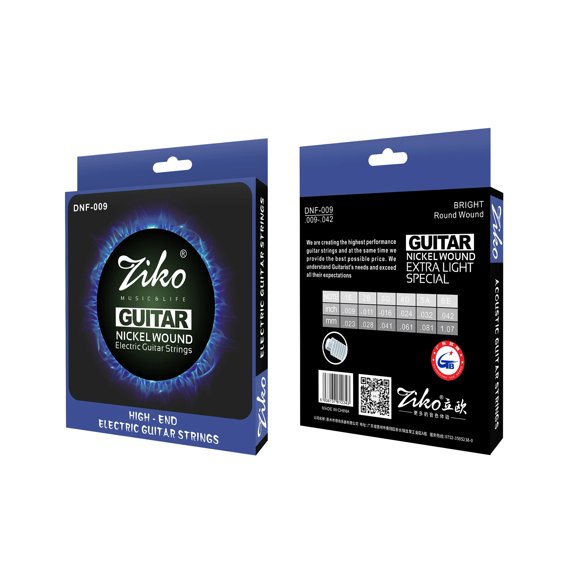 

ZIKO DNF-009 Electric Guitar Strings Steel Core Nickel Wound Guitarra Strings Play Real Heavy Metal Rock Guitar Accessories