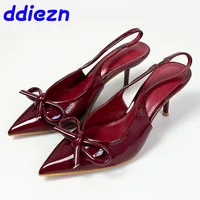 Fashion Butterfly-Knot Ladies Heels Shoes Pointed Toe Female Footwear Slingbacks Women High Heels Pumps Shoes New In 2025 1