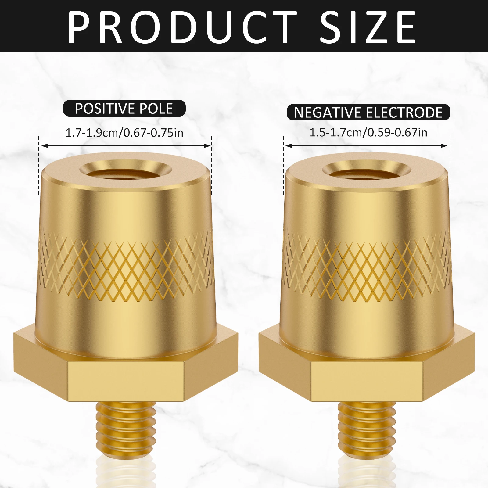 2pcs Battery Pole Adapter Car Brass Battery Terminal Connector M6 Thread Installation Tone Post Adapter Kit