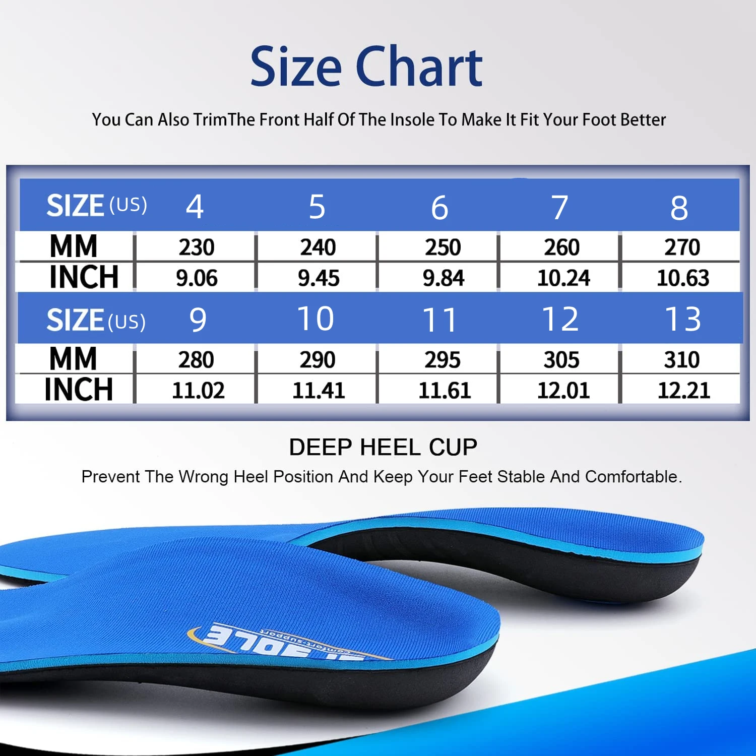 TOPSOLE Orthopedic Insole High Arch Support Shoe Comfort Insert For Flat Foot Plantar Fasciitis Pain Feet Valgus Over Men Women
