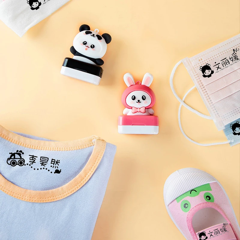 Children's Name Seal Student's Name Stamp Kindergarten Clothes Waterproof Sticker Kawaii Montessori Stamp Gift