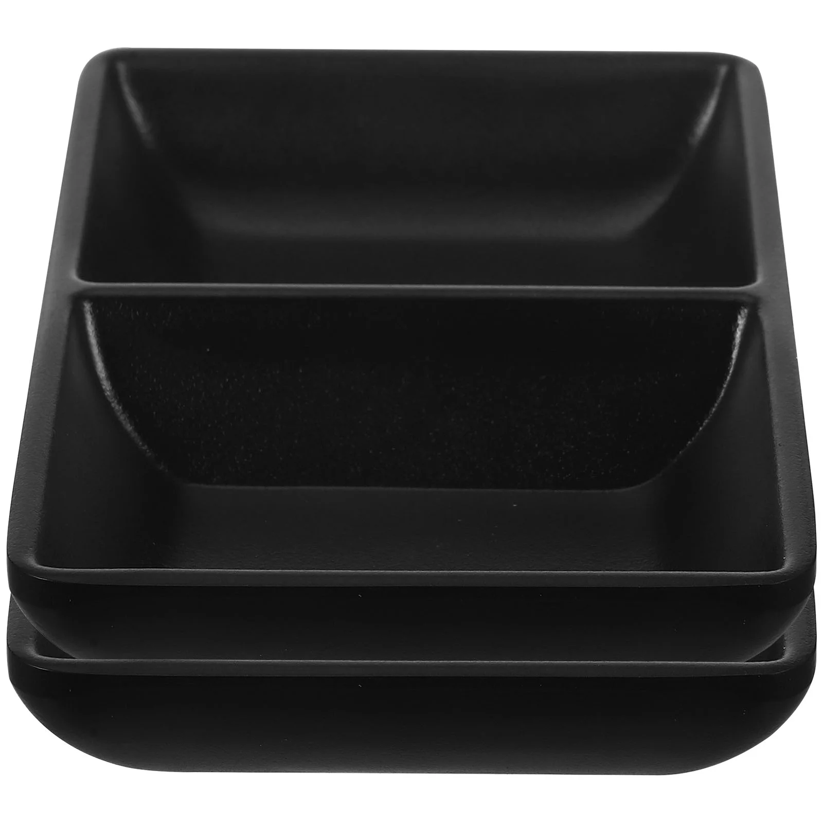 2 Pcs Double Sauce Dipping Bowls Spice Plates Seasoning Dishes Small Melamine Bowls Dinner Condiment Containers Serving Plates