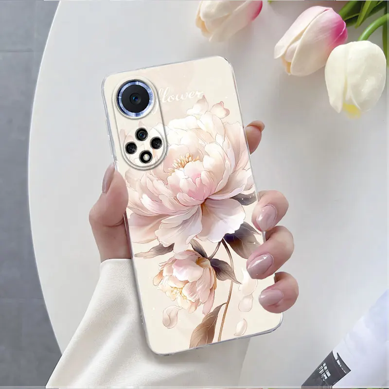 Luxurious Flower Clear Soft Silicone Protective Phone Case