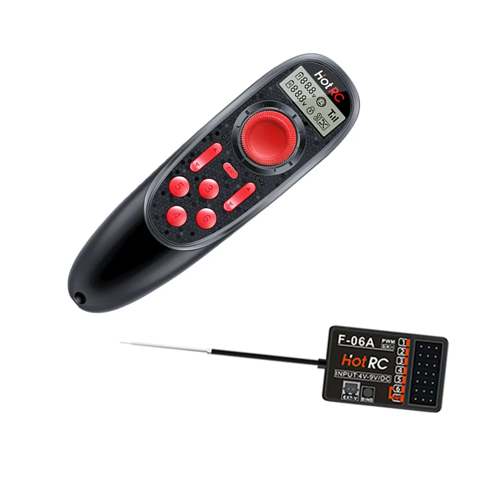 HOTRC DS-600 6CH 2.4GHz Radio System Transmitter Remote Controller with  F-06A Channel Receiver for RC Boat 6