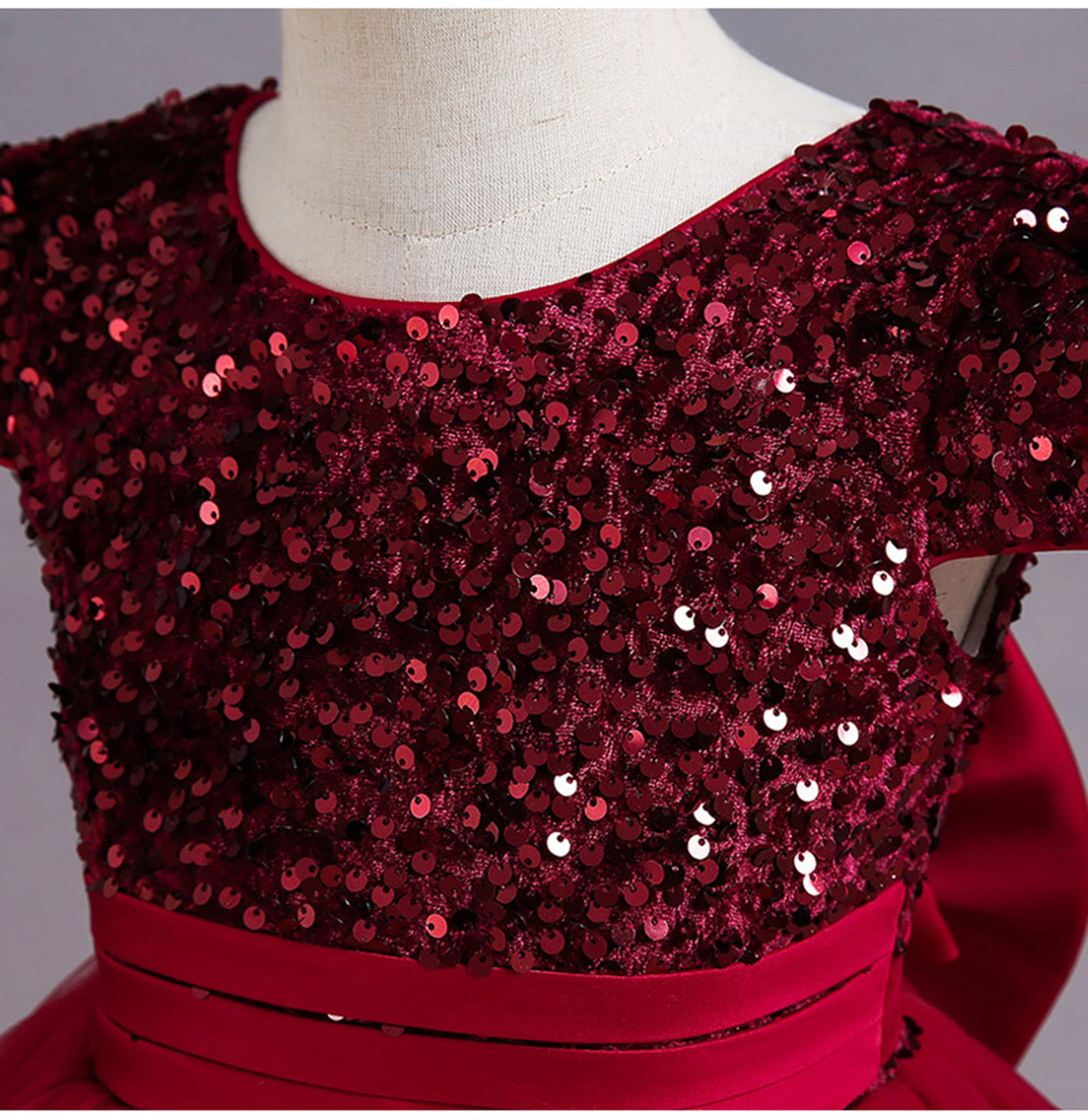 Little Big Girls Backless Sequined Flower Girl Birthday Party Pageant Formal Evening Dress C322 4