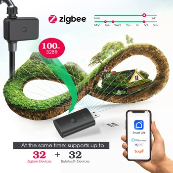 Zigbee Smart WiFi Timer with Gateway App Remote Control Alexa Google Assistant Compatible Rain Delay Irrigation History 1