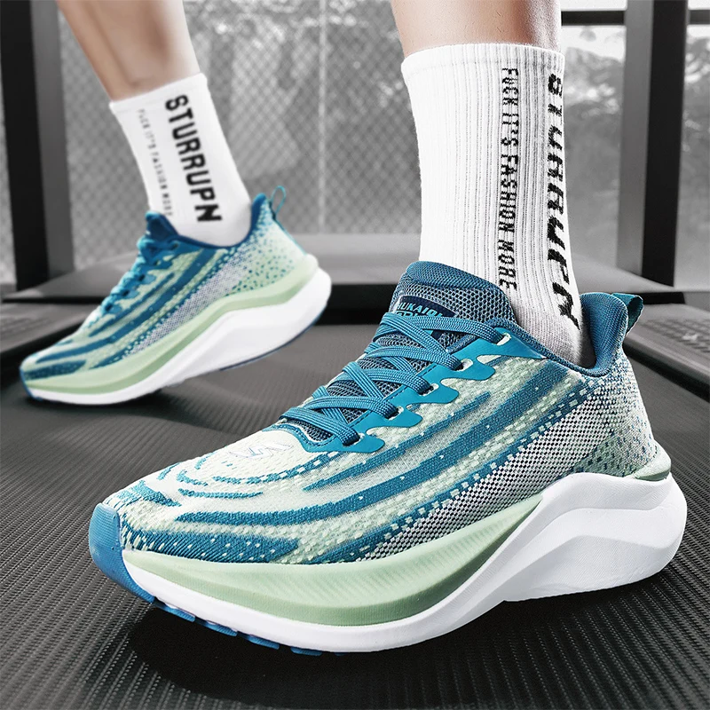 

New Brand Designer Running Shoes Soft Cushioning Thick Sole Sneakers Men Mesh Breathable Outdoor Jogging Walking Trend Versatile