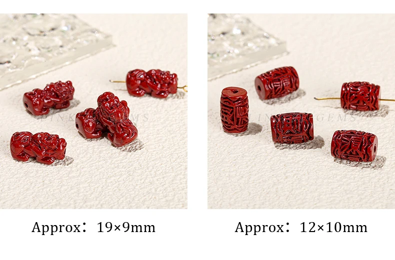 5 Teile/los Natürliche Lila Zinnober Geschnitzte Perle Buddha Blütenblatt Pixiu Form Perle Mit Loch Für Schmuck Machen Diy Armband Zubehör – Detail 19