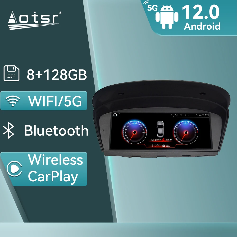 

Автомобильный мультимедийный плеер Carplay, стерео-система на Android 12, с GPS, для BMW 5, 6, 3 серии