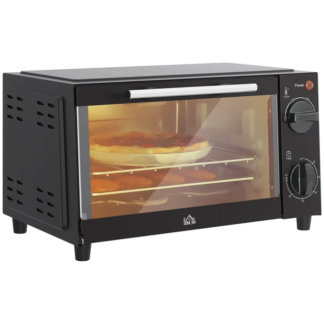 Mini forno elettrico HOMCOM 9L 50W con timer nero a temperatura regolabile 2