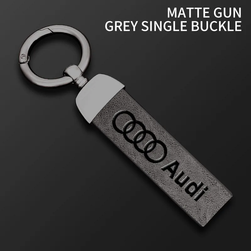Premium Leather Keychain with Car Logo Keyring Accessory