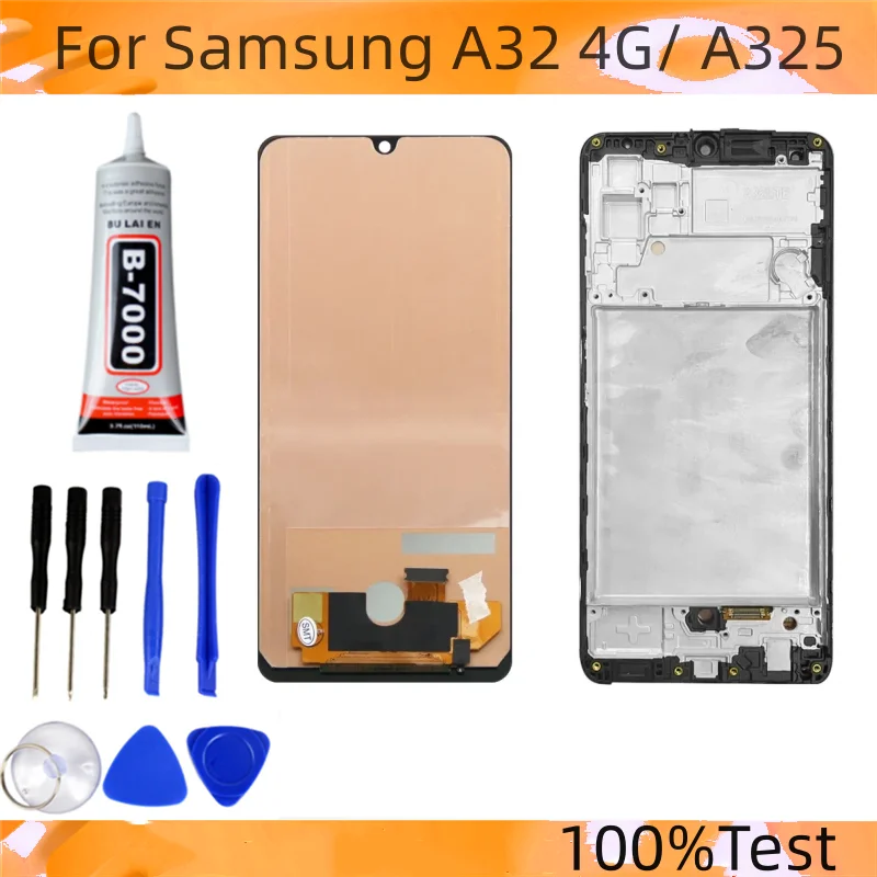 

100% Tested For Samsung Galaxy A32 4G A325 A325F SM-A325M SM-A325F/DS LCD Display Touch Screen Digitizer Assembly Replacement