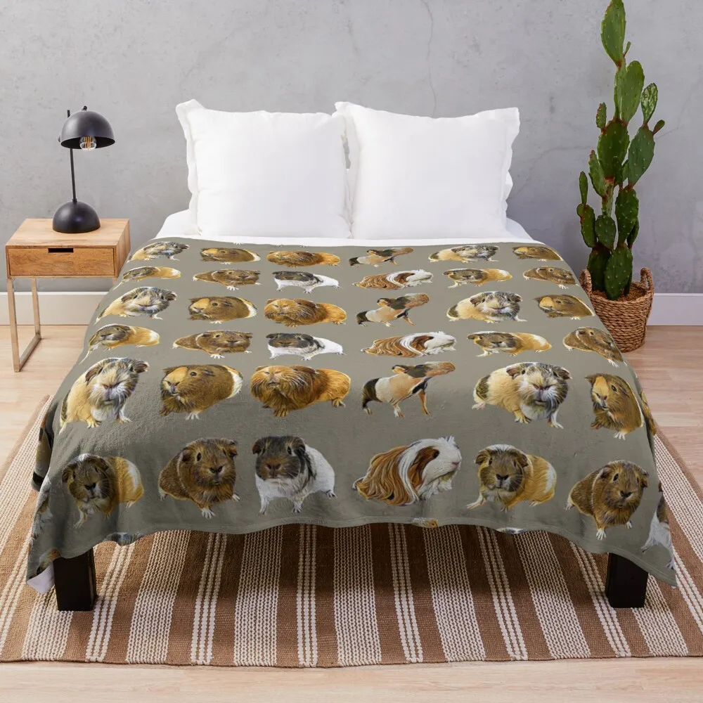 

grey Guinea Pig Variety Throw Blanket Furry Blankets Tourist Blanket