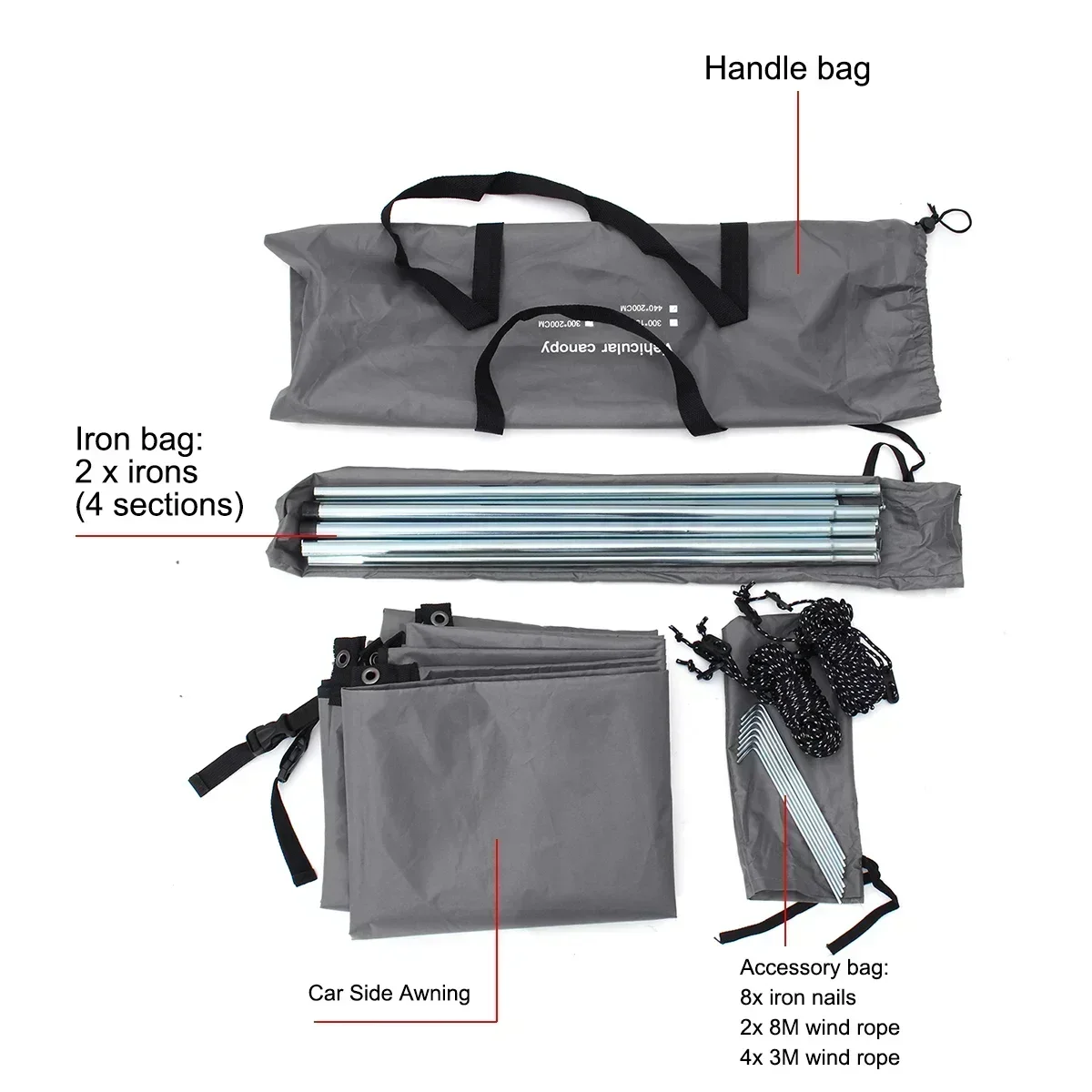 Car Side Awning Portable Car Shelter Shade Camping Side Car Roof Top Tent Anti-UV Sunshade Waterproof Awning Parasol Rain Canopy for Suv Jeep camping tent,camping canopy,car side awning