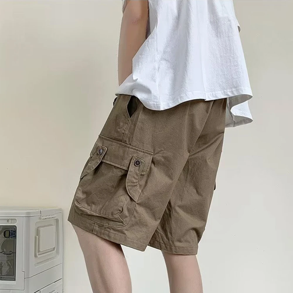 Functional Tooling Shorts Men's Summer Streetwear Thin Trendy Multi-pocket Loose Five-point Pants Neutral Sports Casual Pants