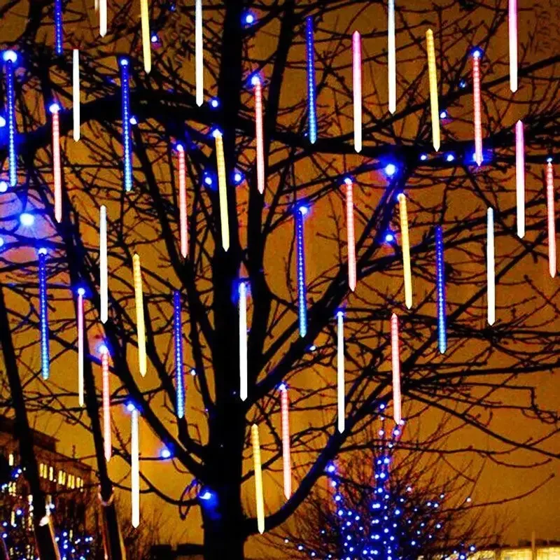 32/24/16/8 Tubes Meteor Shower String Lights LED Street Light for Christmas Party Garden Holiday Wedding Decorations New Year