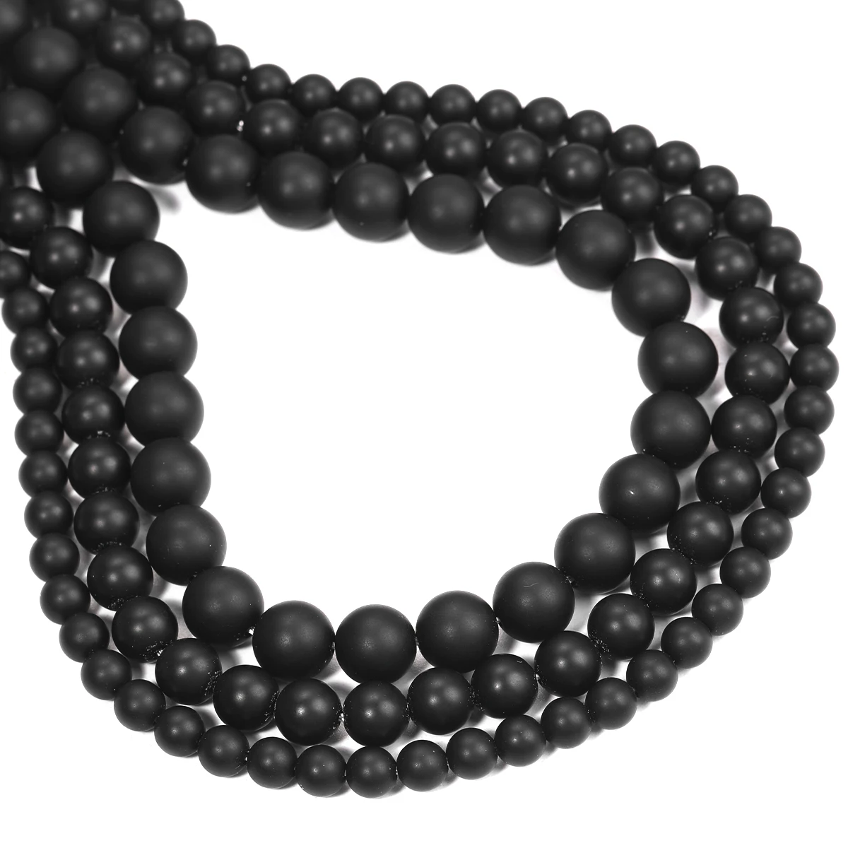 SHIJIWLS 매트 블랙 오닉스 라운드 벌크 스톤 비즈 쥬얼리 만들기 Diy 팔찌 목걸이 6 /8/10mm 공장 도매