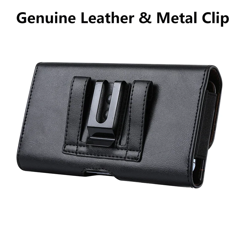 Leather Phone Pouch with Card Holder and Belt Clip