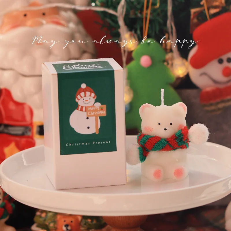 Original Christmas Scented Candles Gift Box Ornament Gift Christmas Eve Christmas Bear Home Atmosphere Souvenir - Image 4