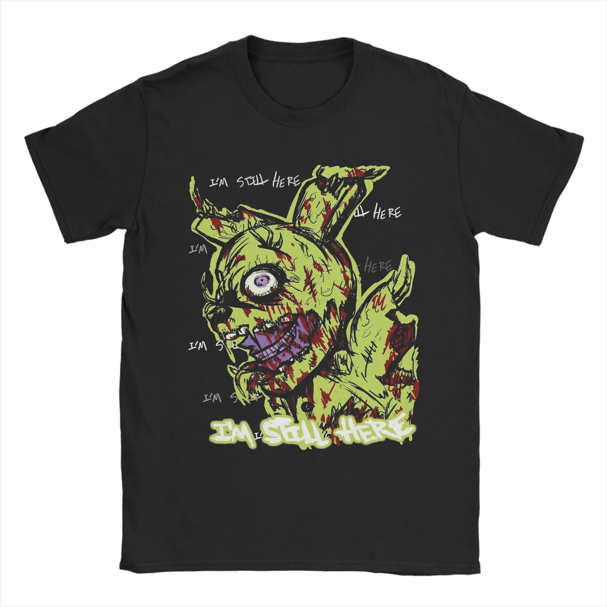 Men's Pure Cotton FNAF Freddy's Humor Crewneck T-Shirt - Short Sleeve Plus Size Top