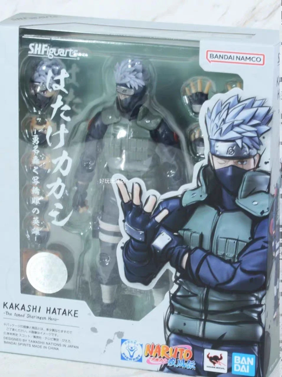 Bandai-figura de acción de NARUTO Hatake Kakashi, modelo Original de Anime, juguetes SHF, muñeca de colección, S.H.Figuarts, en Stock