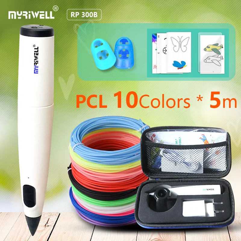 Myriwell 3D Pen  PR 300B Low Temperature Version 3D Pen ,30 Non-repeating Colors Of PCL Filament 1.75mm Christmas Birthday Gift psvane tube 300b n gold plated pin vacuum tube genuine original factory accurate matching adopts screen structure hook filament