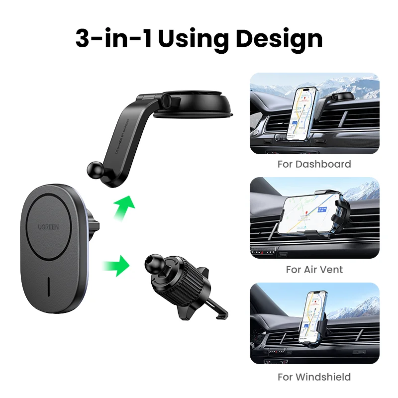  UGREEN Magnetic Phone Holder for Car Magnet Car Phone Mount Air  Vent Compatible with MagSafe iPhone 14 13 12 Pro Max Plus Mini MagSafe  Case, 360° Adjustable