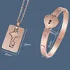 1 Set Beautiful Unisex Heart Bracelet Key Charm Choker Set Non-fading Bracelet Choker Set Bright Luster for Dating 3