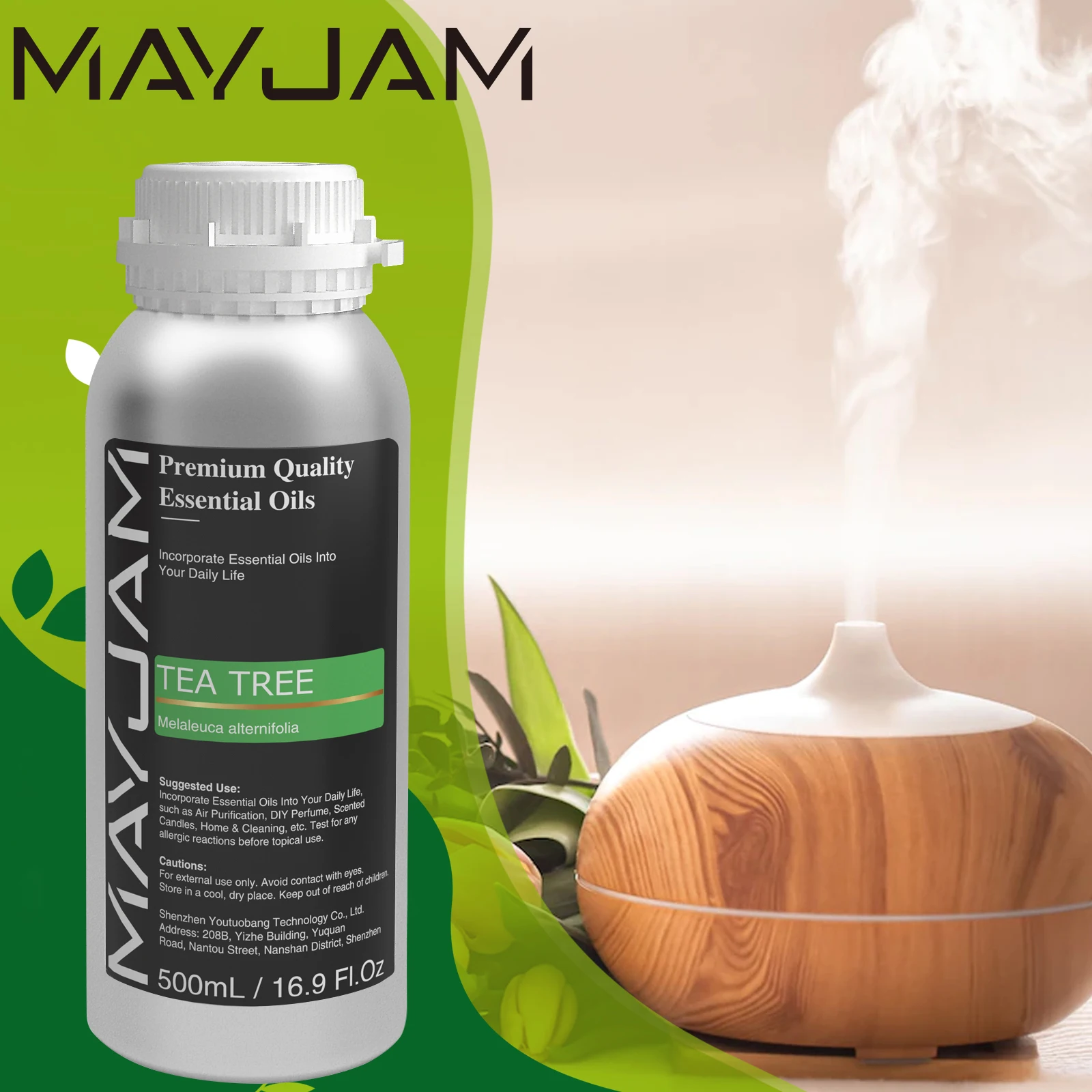 500ML Pure Natural Tea Tree Oregano Helichrysum Essential Oil For Humidifier Diffuser 2023 MAYJAM Large Bottle Aroma Oils electric air humidifier aroma diffuser 300 ml 500ml ultrasonic cool mist maker fogger led remote control essential oil diffuser