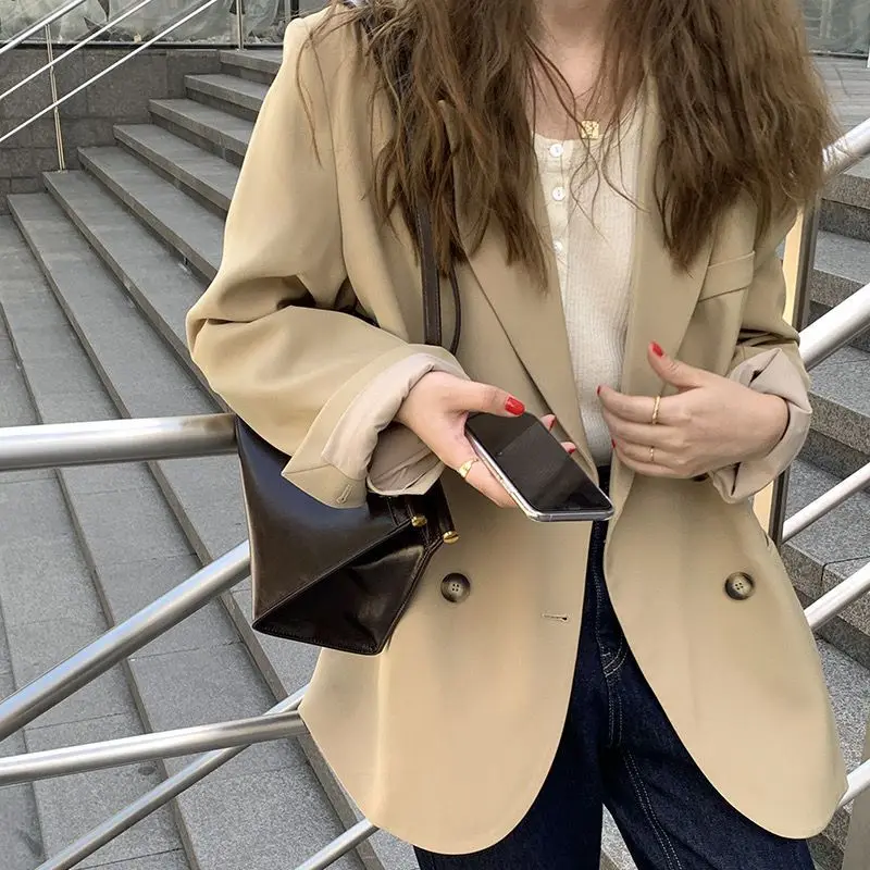 

UNXX Chic and Stylish Small Suit Jacket for Women in Khaki with Korean Style, British Style, Trendy, and Unique Design Hot Sale
