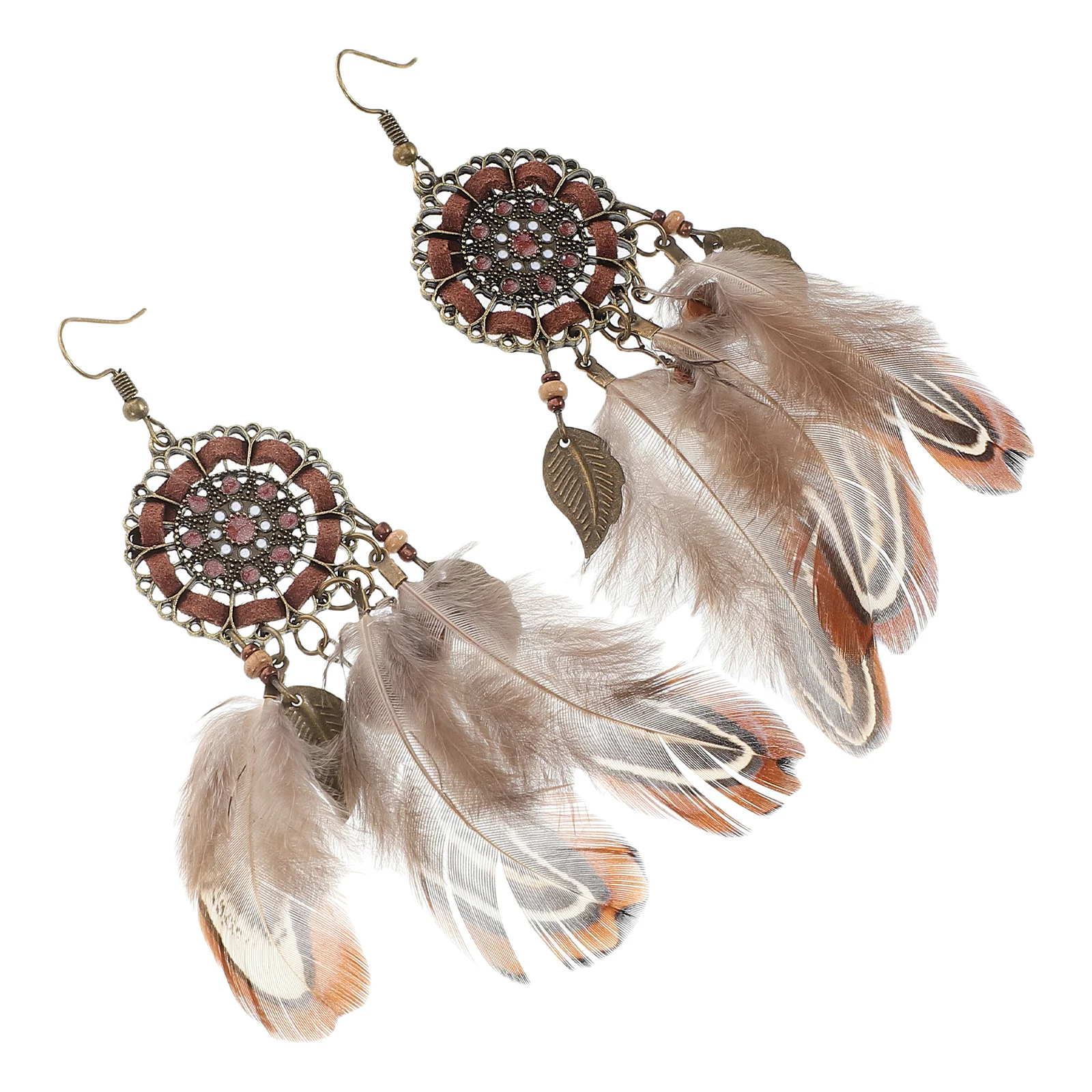 Feathered Tassel Earrings Boho Earrings Dangle Earrings Dream Catcher Earrings Native Jewelry Sets Fashion Jewelry Travel 6