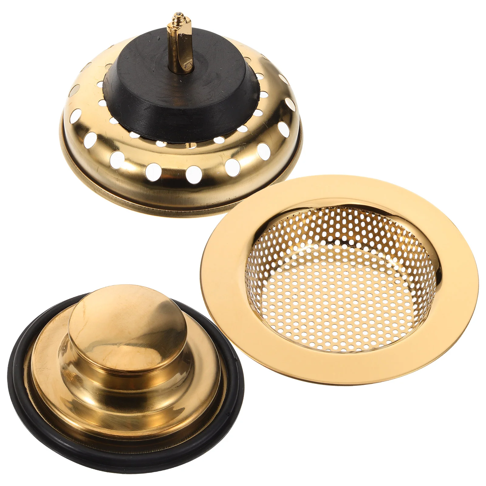 

1 Set of Sink Filter Kitchen Sink Draining Strainer Kitchen Stainless Steel Sink Draining Basket